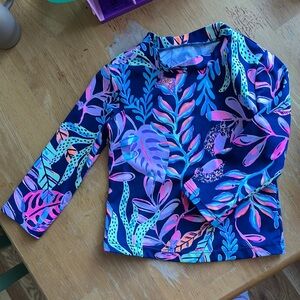 Lilly Pulitzer rash guard / swim suit top 4 girls